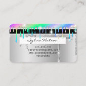 Silver Glitzer Tropfen Kreditkarte Hologramm hinzu Visitenkarte (Rückseite)