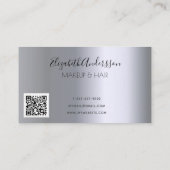 Silver Glitzer Tropfen Make-up Haar QR-Code Visitenkarte (Rückseite)
