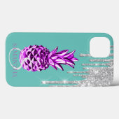 Silver Glitzer Tropfen Metallic Pineapa Green Case-Mate iPhone Hülle (Rückseite (Horizontal))