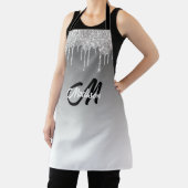 Silver Glitzer Tropfen Monogram Sparkle Niedlich G Schürze (InSitu)