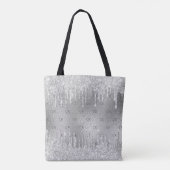 Silver Glitzer Tropfen monogramm elegant Tasche (Rückseite)