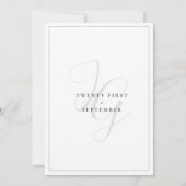 Silver Glitzer Tropfen Monogramm Initialen Hochzei Einladung (Rückseite)