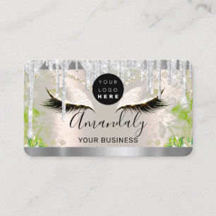 Silver Glitzer Tropfen Rahmen-Qr-Logokombinationen Visitenkarte