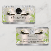 Silver Glitzer Tropfen Rahmen-Qr-Logokombinationen Visitenkarte (Vorne/Hinten)