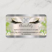 Silver Glitzer Tropfen Rahmen-Qr-Logokombinationen Visitenkarte (Rückseite)