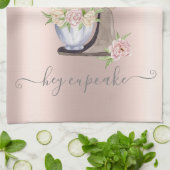 Silver Glitzer Tropfen Retro Mixer Blume Rose Gold Geschirrtuch (Gefaltet)