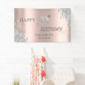 Silver Glitzer Tropfen Rose Gold 50. Geburtstag Banner (Insitu)