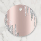 Silver Glitzer Tropfen Rose Gold 80. Geschenkanhänger (Rückseite)