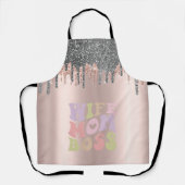 Silver Glitzer Tropfen Rose Gold Ehefrau Mama Boss Schürze (Vorderseite)