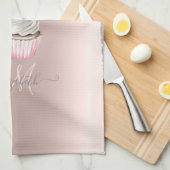 Silver Glitzer Tropfen Rose Gold Monogram Cupcake Geschirrtuch (Viertel Falte)