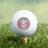 Silver Glitzer Tropfen Rose Gold Rosa Monogramm Na Golfball (Insitu T-Shirt)