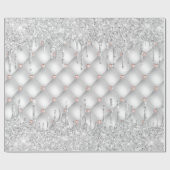 Silver Glitzer Tropfen Rose goldfarben funkeln Lux Geschenkpapier (Flach)