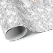 Silver Glitzer Tropfen Rose goldfarben funkeln Lux Geschenkpapier (Rolleneckpunkt)