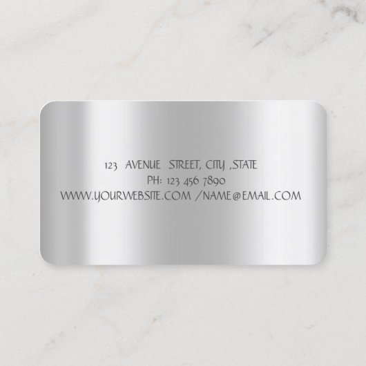 Silver Glitzer Tropfen Silver Cupcake Bäckerei Visitenkarte (Rückseite)