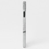 Silver Glitzer Tropfen & Sparkle, Name und Monogra iPhone Hülle (Rechte Seite)