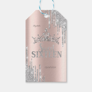 Silver Glitzer Tropfen Tiara Rose Gold Sweet 16 Geschenkanhänger
