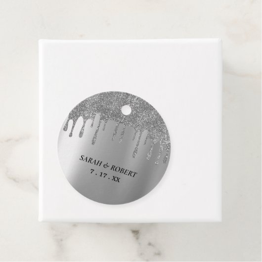 Silver Glitzer Tropfen Wedding Geschenkanhänger (Beispiel)