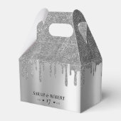 Silver Glitzer Tropfen Wedding Geschenkschachtel (Rückseite)