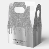 Silver Glitzer Tropfen Wedding Geschenkschachtel (Geöffnet)