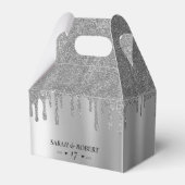 Silver Glitzer Tropfen Wedding Geschenkschachtel (Vorderseite)