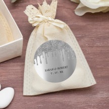 Silver Glitzer Tropfen Wedding