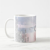 Silver Glitzer Tropfens Blue Rose Gold Metallic Kaffeetasse (Links)