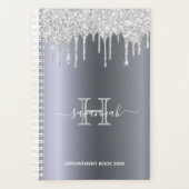 Silver Glitzer Tropfens Glam Terminbuch 2023 Planer (Vorderseite)