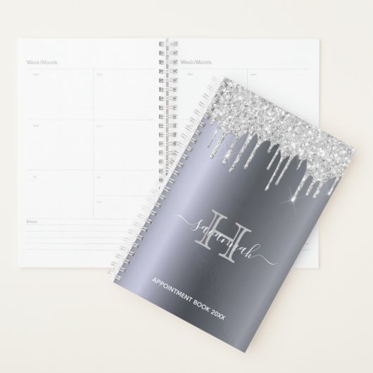 Silver Glitzer Tropfens Glam Terminbuch 2023 Planer (Anzeige)