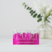 Silver Glitzer Tropfens Hot Pink Foil Online Store Visitenkarte (Stehend Vorderseite)