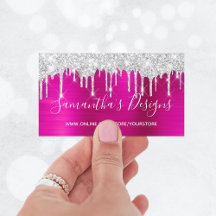 Silver Glitzer Tropfens Hot Pink Foil Online Store