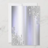Silver Glitzer Tropfens Lila 100. Geburtstag Einladung (Rückseite)