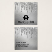Silver Glitzer Tropfens Logo-Werbekarte (Vorne & Hinten)