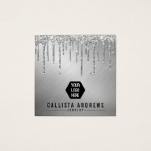 Silver Glitzer Tropfens Logo-Werbekarte