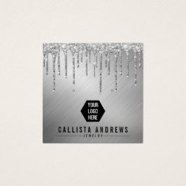Silver Glitzer Tropfens Logo-Werbekarte