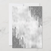 Silver Glitzer Tropfens Martini Bow Brautparty Einladung (Rückseite)