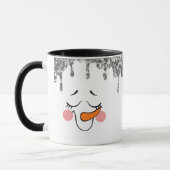 Silver Glitzer Tropfens Snowman Face Holiday Tasse (Links)
