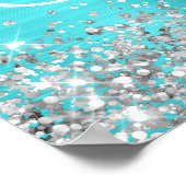 Silver Glitzer Türkis Blue Sweet 16 Empfang Poster (Ecke)