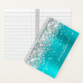 Silver Glitzer Türkise Blue Foil Girly Signature Notizblock (Innen)