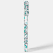 Silver Glitzer Turquoise Blue Girly Signature Case-Mate iPhone Hülle (Rückseite / Rechts)