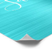 Silver Glitzer Turquoise Blue Online Store Poster (Ecke)