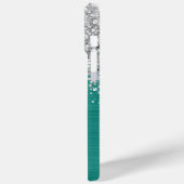 Silver Glitzer Turquoise Glam Name Case-Mate iPhone Hülle (Rückseite / Links)