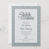 Silver Glitzer ÜBERRASCHUNG Geburtstag Einladung (Vorderseite)