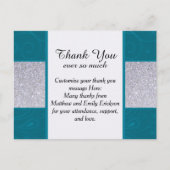 Silver Glitzer und Aqua Aquamarin mit Wirblem Desi Postkarte (Vorderseite)