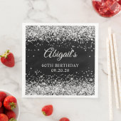 Silver Glitzer und Black 60. Geburtstag Serviette (Beispiel)