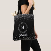 Silver Glitzer und Black elegant Mit Monogramm Tasche (Von Nahem)