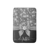 Silver Glitzer und Bow Badematte (Vorderseite Vertikal)