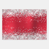 Silver Glitzer und Helle Red Ombre Foil Geschenkpapier Set (Vorderseite 2)