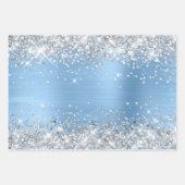 Silver Glitzer und Light Blue Ombre Foil Geschenkpapier Set (Vorderseite 3)