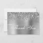 Silver Glitzer und Ombre Foil Dankeskarte (Vorderseite)