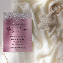 Silver Glitzer und Pink Foil Babydusche